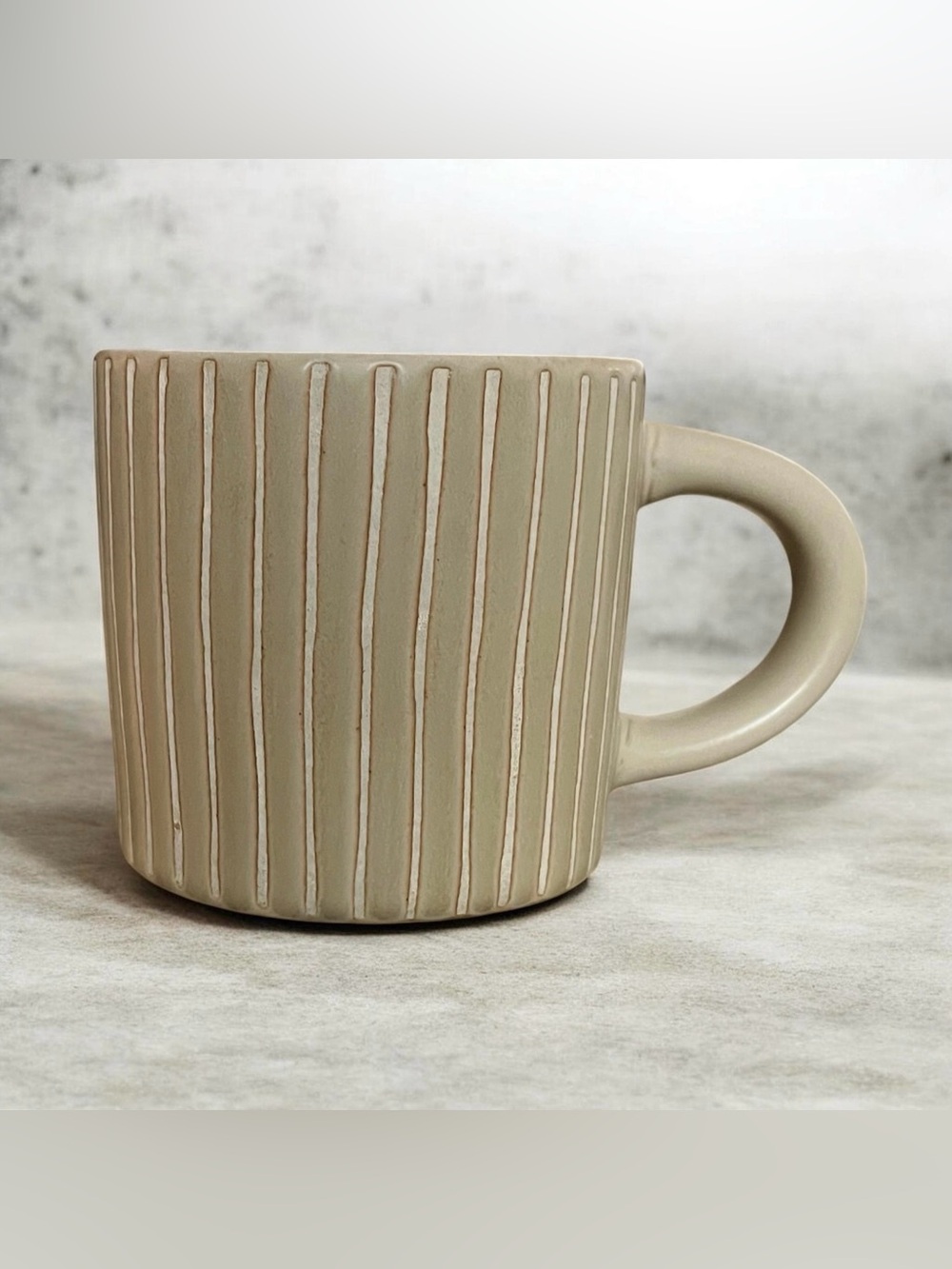 Hearth and Hand Magnolia Stoneware Mug Textured Stripe Farmhouse Scandi Neutral